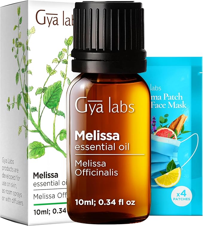100% Pure Melissa Essential Oil - 0.34 Fl Oz - Melissa Oil for Hair, Skin, Diffuser, Aromatherapy & DIY Candle Making Scent