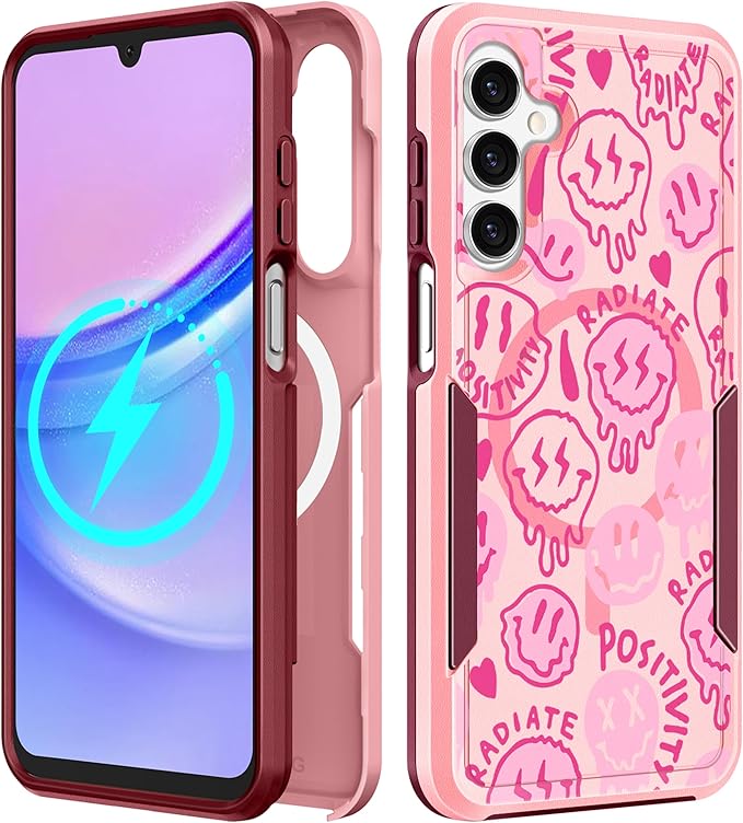 for Samsung Galaxy A16 5G Phone Case - Compatible with MagSafe Women Girls Cute Magnetic Protective Cover Kawaii Girly Unique Fashion Heavy Duty Shockproof Design for Samsung A16 5G Case