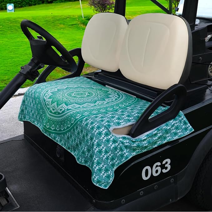 ENYORSE Golf Cart Seat Covers - Ethnic Style Golf Cart Towel Blanket for 2/4 Seater, Soft & Breathable Microfiber, Keeps Seats Cool & Comfortable, 51”x31”, Fits EZGO/Yamaha/Club Car