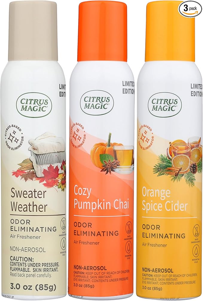 Citrus Magic Limited Edition Odor Eliminating Air Freshener Spray, Assorted Fragrances, 3-Ounce, Pack of 3