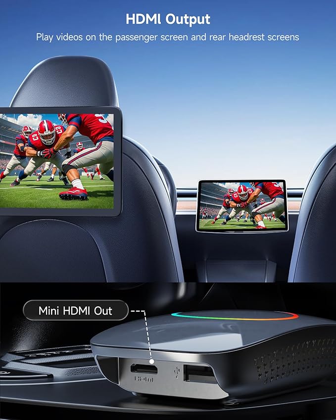 Magic Box - AI Box CarPlay Android Auto Wireless 2GB+16GB, Support YouTube, Netflix, Prime Video, Disney+, Spotify w/HDMI Output, Dual Wi-Fi & BT (5.4 & 4.2), USB Playback, AI-Powered