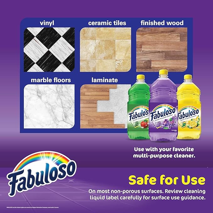 Fabuloso Microfiber Cleaning Cloths for Home & Car, Lint-Free Scratch-Free Rags for Glass, Kitchen & Wood, Reusable Machine Washable, Absorbent for Dusting & Wiping, Rainbow, 13 x 13 in, 8 Ct - 2 Pk
