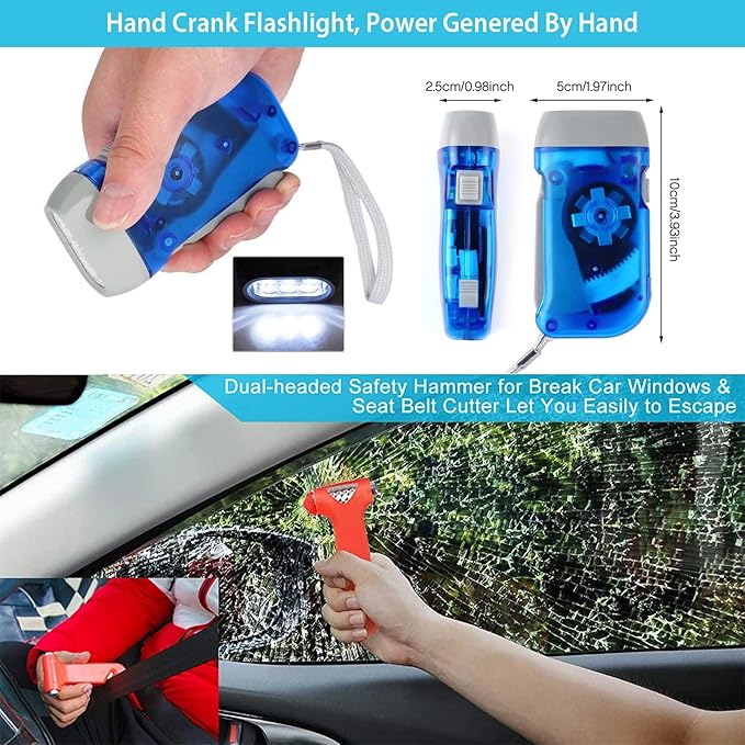 Car Emergency Roadside Tool kit,Road Side Safety Assistance Kit for Women Men Adult,Auto Truck Vehicle Emergency Bag with Shovel Jumper Cable First Aid Kit