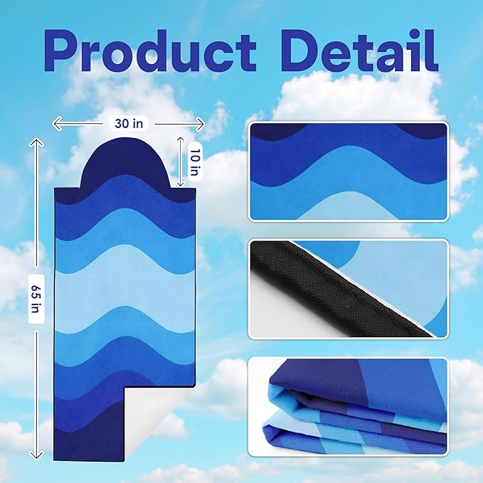 2 Pack Car Seat Towel Covers, Sweat Protector for Front Seats, Premium Thickened Microfiber with Elastic Strap, Breathable & Quick Dry, Machine Washable Cover for Gym Running Universal Fit Waves
