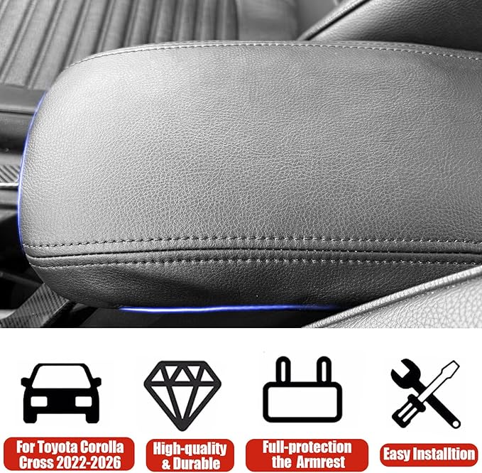 Center Console Cover for Toyota Corolla Cross 2022-2025 2026 - Premium Armrest Lid Protector Easy Installation, No Tools Required for Toyota Corolla Cross 2022 2023 2024 2025 2026