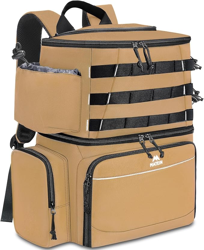 MATEIN Fishing Backpack, Water Resistant Tackle Storage Bag with Rod Holders & Cooler, Fishing Gifts for Men