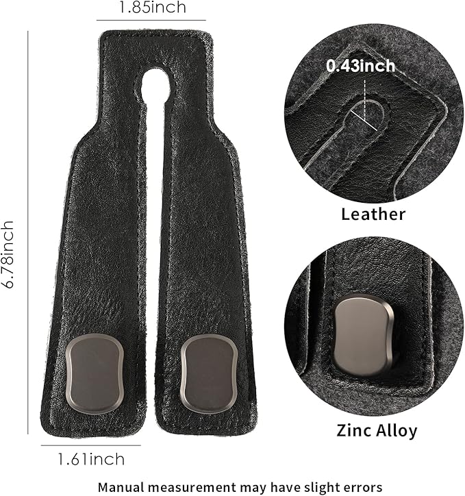 KINIVA Car Seat Headrest Storage Hooks, Set of 2, Suede PU Leather, Double Hooks (06-Black)