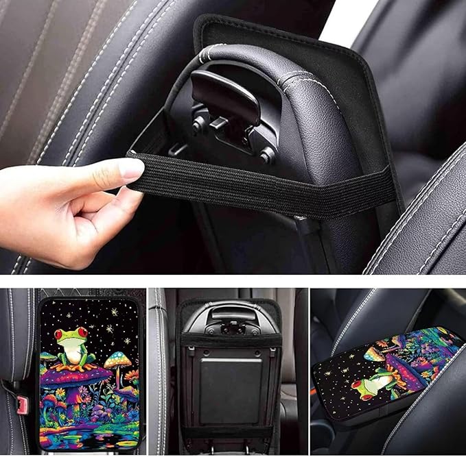 Mushroom Frog Universal Center Console Armrest Soft Pad Protector Cover Center Console Cushion Fits for Most Vehicle,SUV,Truck Car Accessories
