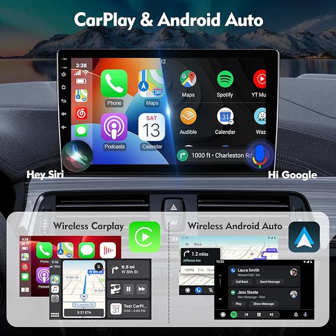 10.1 Inch IPS Touchscreen Android 13 Car Stereo for Toyota Highlander 2014-2019 with Wireless CarPlay & Android Auto 2+32GB Car Radio, Support GPS, WiFi 6, Bluetooth,5.4, FM, Backup Camera, SWC, USB