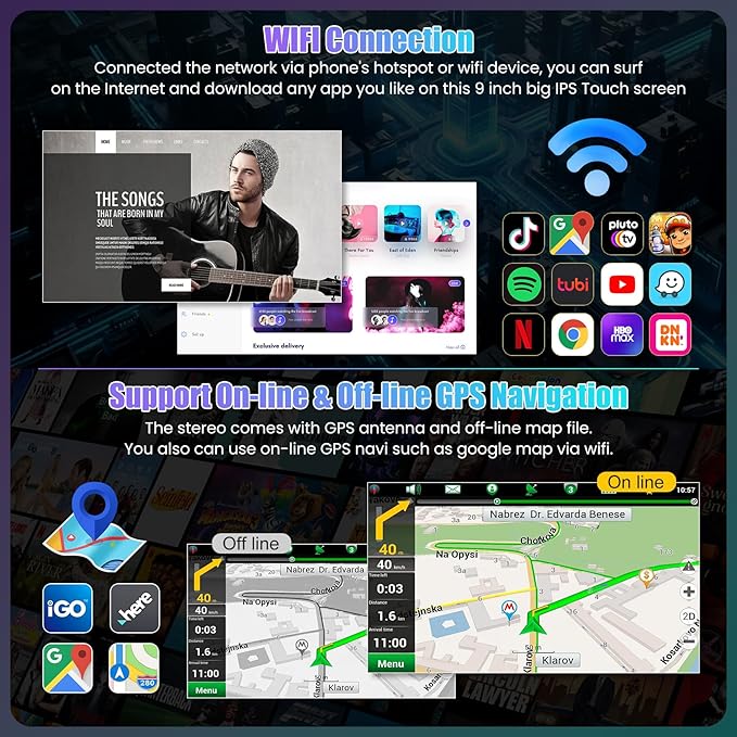 (8Core + 64GB) Car Radio Stereo for Toyota Scion XB 2007-2019, 7" QLED Touchscreen with Wireless CarPlay & Android Auto& Mirror Link, Android 15 System