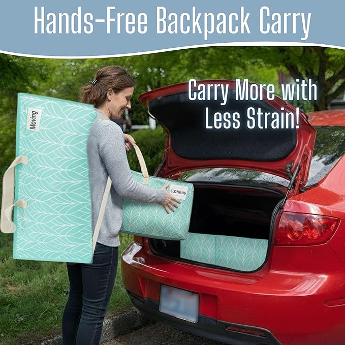 VENO 2 Pack Heavy Duty Moving Bags with Backpack Straps, Zippers & Handles, Extra Large Packing Bags for College Dorm Essentials, Moving Supplies Alternative to Cardboard Moving Boxes