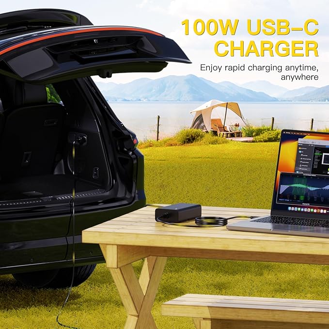 100W USB-C Laptop Car Charger for Dell Latitude/XPS/Precision,MacBook Pro/Air,HP Spectre/Elitebook,for Lenovo ThinkPad/Yoga/IdeaPad,Acer Chromebook/Swift,Google,for Samsung,Zenbook,Car Laptop Charger