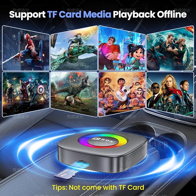 3-in-1 Wireless CarPlay/Android Auto Adapter Compatible with Netflix/YouTube/TikTok for iPhone & Android, Plug & Play Dongle for Car with Wired CarPlay, Smart AI Box with WiFi and Bluetooth 5.3