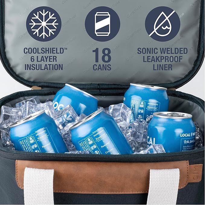 CleverMade Collapsible Insulated Cooler Bag – Leakproof Soft Cooler for Beach, Travel, Car – Bottle Opener