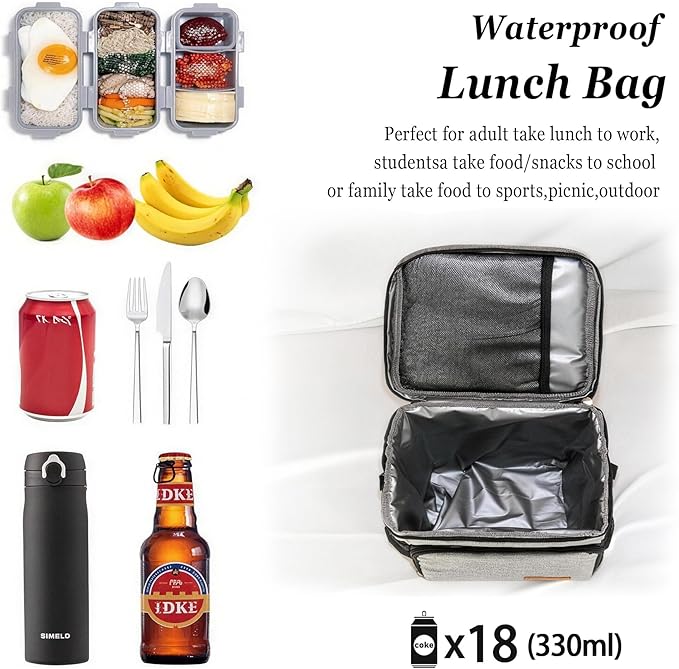 TuErcao Insulated Cooler Bag 6/24 Can Collapsible Leakproof Soft Sided Cooler for Car, Portable Foldable Small Ice Chest for Beach Camping Picnic Travel, 5/15qt Lunch Box for Men Work