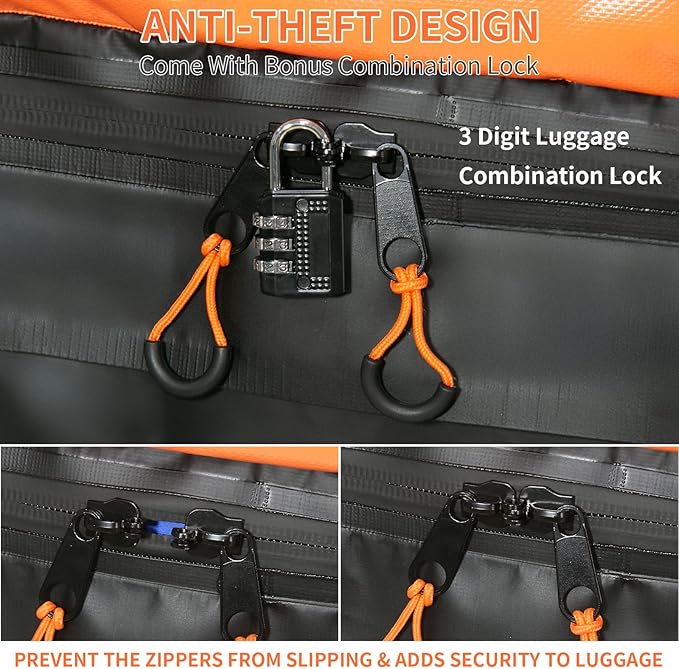 21 Cubic Feet Car Rooftop Cargo Carrier Bag,100% Waterproof Heavy Duty 840D Rooftop Cargo Bag for All Vehicle with/Without Racks,Includes Anti-Slip Mat,6 Door Hooks,Luggage Lock and Storage Bag