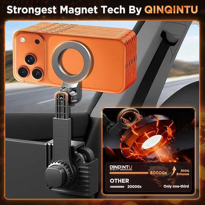 for Tesla Phone Mount【Strongest Magnet Power】 for Tesla Model Y & Model 3 Accessories Magsafe Car Mount Magnetic Phone Holder Compatible with iPhone 17 16 15 14 13 Plus Pro Max Series Black