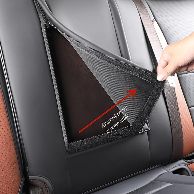 Red Rain Black and Orange Leather Seat Covers Custom Fit for 2019-2020 Ford F150 Raptor Waterproof Auto Seat Cushion Cover (Raptor-Black+Orange-2019/2020)