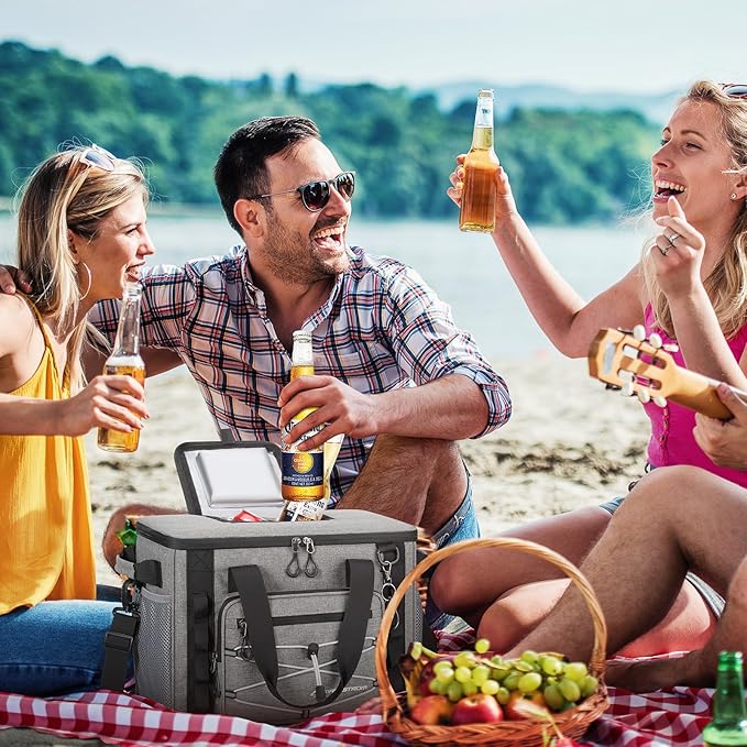Maelstrom Soft Sided Cooler Bag, 30/40 Can Collapsible Insulated Ice Chest, Large Leakproof Portable Storage for Camping, Travel, Kayaking & Beach