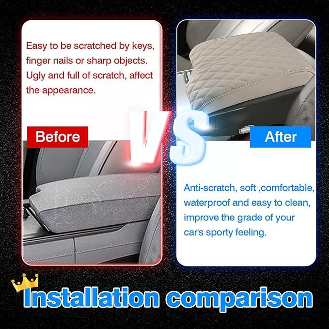 Autorder Center Console Cover for 2020-2025 Hyundai Palisade Accessories Armrest Cover Memory Foam Armrest Support Cushion Anti-Scratch Leather Protector Pad (Beige)