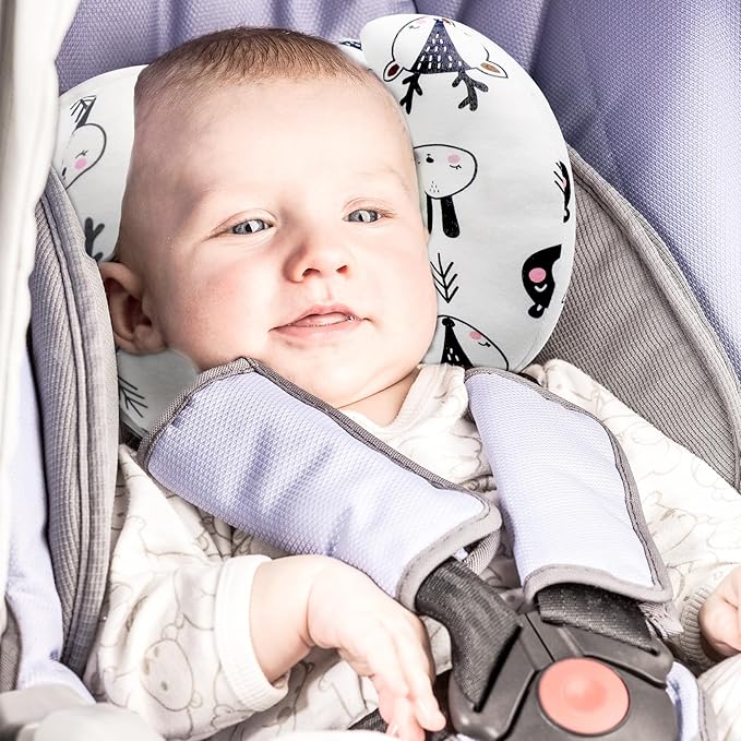 KAKIBLIN Baby Support Pillow, Head and Neck Support,Banana Neck Pillow for Baby, Travel Pillow for Neck Support, Adjustable Stroller Head Pillow for Kids Toddler