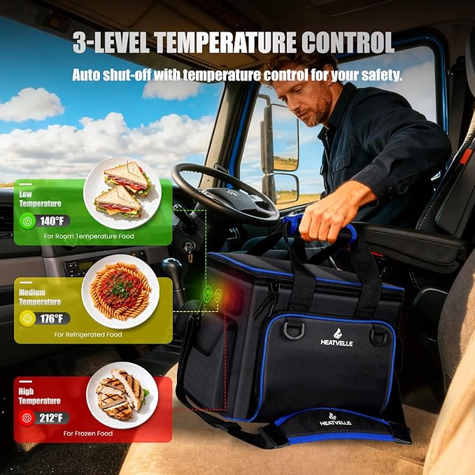 Insulated Lunch Bag, Electric Heated Casserole Carrier for Hot or Cold Food, Portable Food Delivery Cooler Bag keep Food Warm for Travel/Catering/Car/Shopping