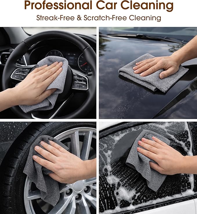KitchLife Microfiber Cleaning Cloth Roll, 100 Pack - Tear-Away Microfiber Paper Towels, Lint-Free, Reusable, Washable for Kitchen, Car, Dishes, and Sensitive Surfaces (Dark Gray)