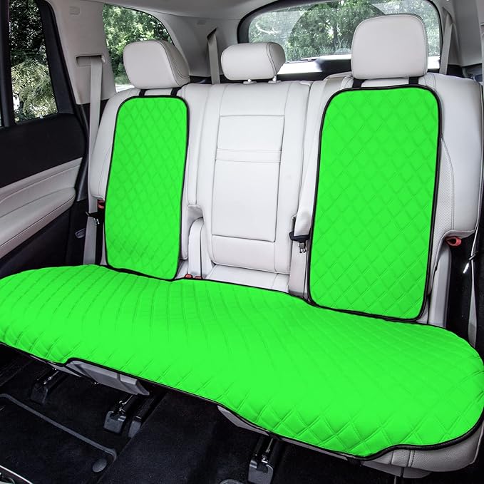 FH Group Car Seat Cushion Neosupreme Automotive Seat Cushions - Universal Fit, Rear Car Seat Cushion, Car Seat Cushions with Non-Slip Silicone Backing for SUV, Sedan, Van Rear Set Green