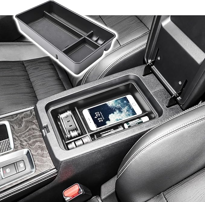 RUNROAD Center Console Organizer Tray Compatible with Nissan Altima 2019 2020 2021 2022 2023 2024 2025 Accessories, Insert Armrest Tray Secondary Storage Box Coin Holder Console Dividers, Black