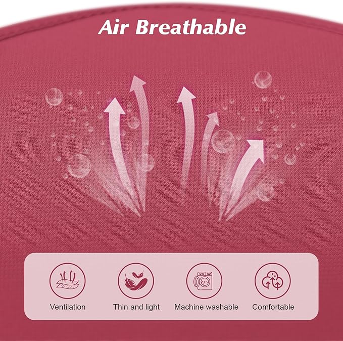 KEYOOG 2PCS Car Seat Covers Cushion, for Car Seat Office Chair, Prevent Seat Dirt, Thin and Breathable, Do Not Affect Seat Ventilation Functions, with Non Slip Bottom, 20.5"x19.3" Red