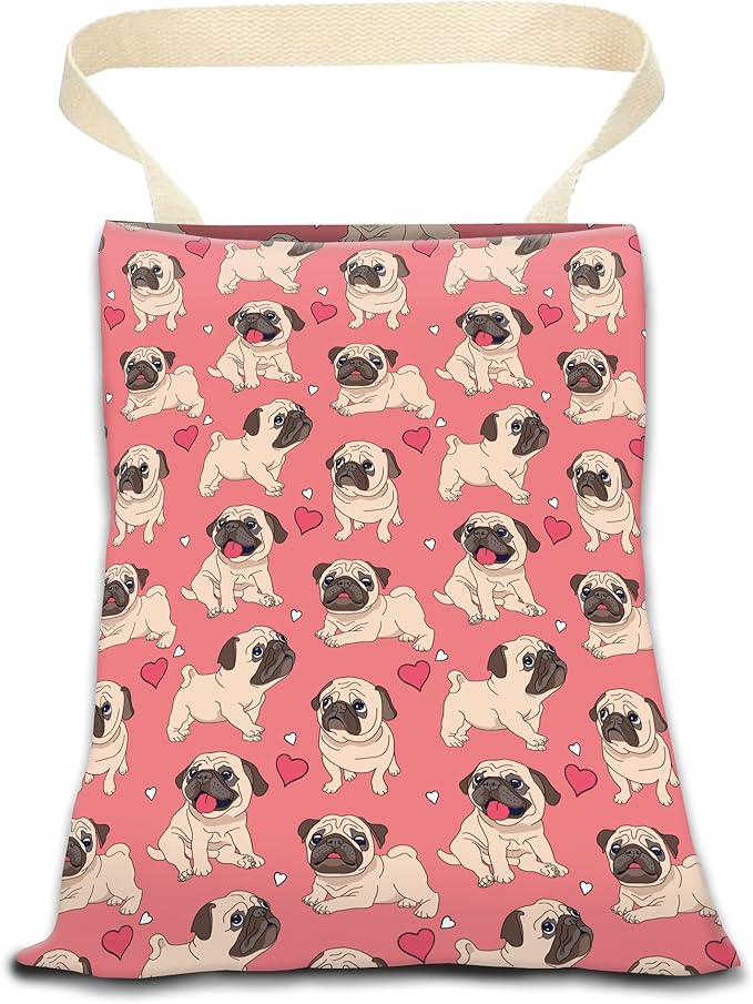 Car Garbage Can, Hanging Car Trash Can Bag for Cute Car Back Seat Organizer, Cute Pug Dog