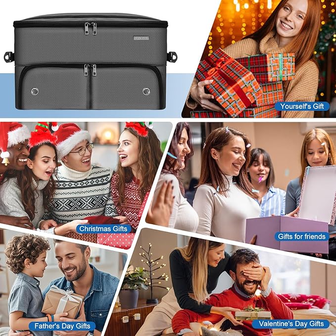 Golf Trunk Organizer for Car SUV with Shoe Compartment & Divider | 2-Layer Golf Storage Bag for Balls, Tees, Accessories | Waterproof Golf Locker Gift for Men, Dad, Golfers