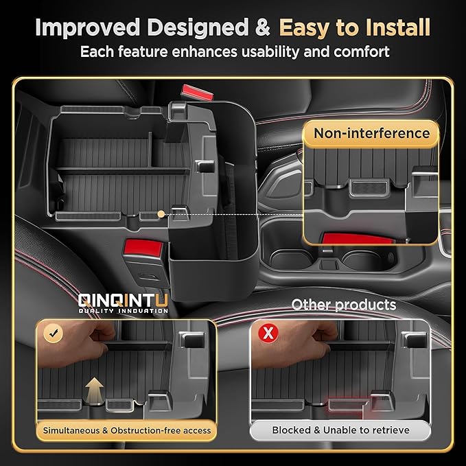 for Jeep Wrangler JL JLU 4XE(2018-2026) & Gladiator JT(2020-2026) Center Console Organizer Tray [Maximize Storage & US Patent] Cup Holder for Jeep Gladiator & Wrangler Accessories Black