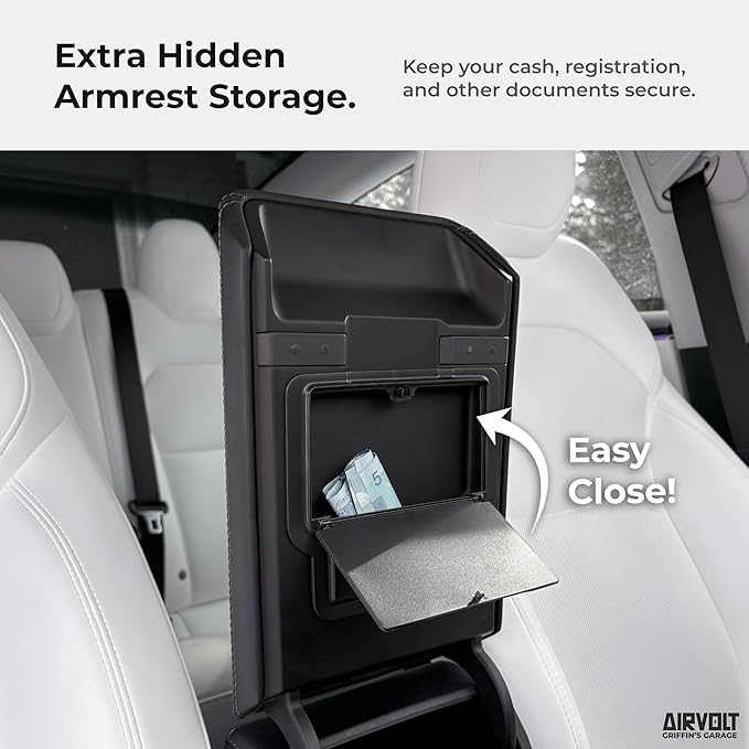 Center Console Organizer Set for Tesla Model Y Juniper (Premium & Performance 2025/26) and Model 3 Highland (All Trims 2024/25/26) – 4PCS Tesla Interior Accessories – Black