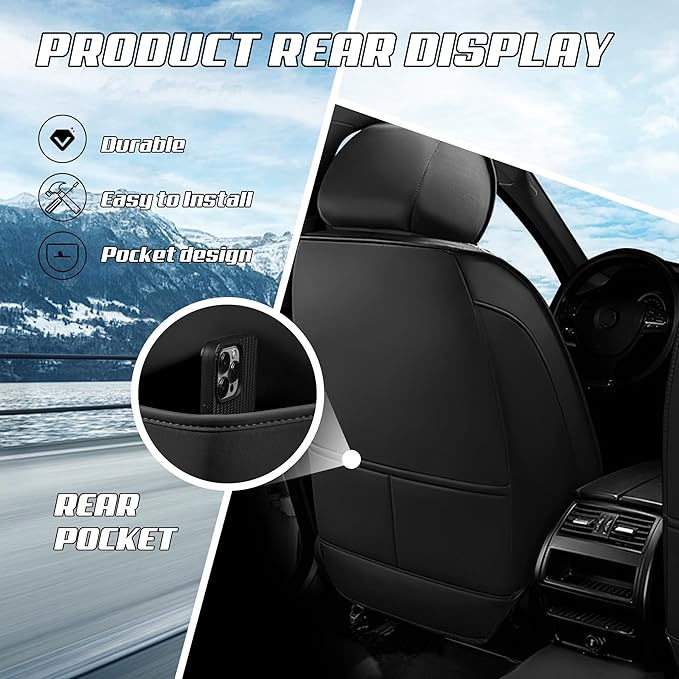 Car Seat Covers Fit for Infiniti g37 2000-2026, Stylish Sport Seat Covers, Waterproof Wear-Resistant Premium Nappa Leather Car Seat Cover.(2 Pcs Front/Black Blue)