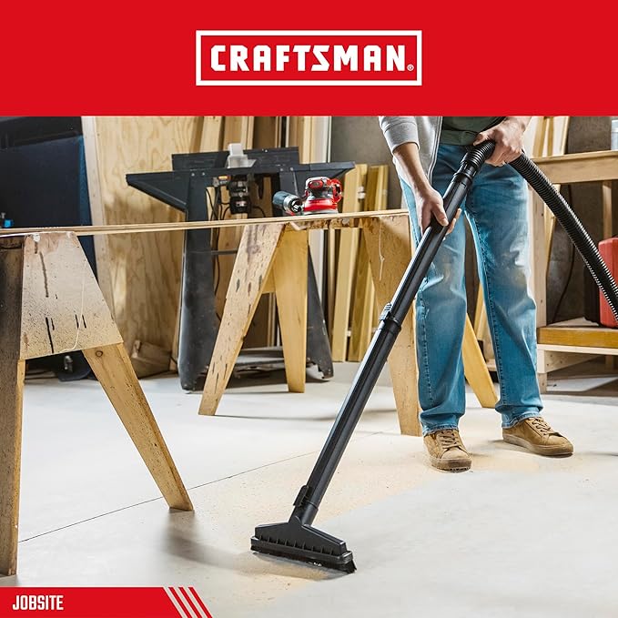 CRAFTSMAN CMXZVBE38666 1-7/8 in. Floor Brush Wet Dry Vac Attachment, Industrial-Grade Shop Vacuum Accessory with Bristles for Cleaning Large Areas, Fits 1-7/8 in. Hose Diameter