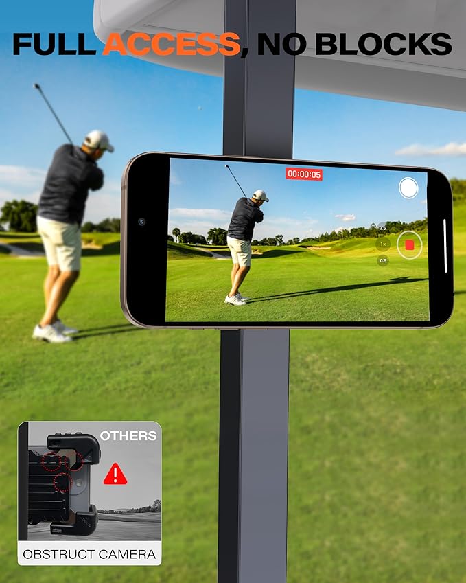 A2C Alloy Magnetic Golf Cart Phone Holder for MagSafe iPhone, Unique Golf Gifts for Men Golfers Dad Father, Golf Gift for Him Husband, Golf Accessories Essentials Gadgets (Iron Gray(2 Pack))