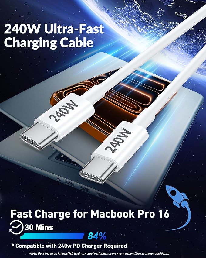 iPhone 17 16 15 Car Charger Fast Charging, 90W 4-Port USB C Fast Car Charger Cigarette Lighter Adapter with 240W 3FT USB-C Cable for iPhone 17/17 Pro/Air/17 Pro Max/16/16 Pro/ 15/15 Pro Max/Plus, iPad