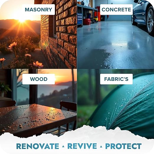 Polar Invisible Waterproof Sealer Clear - 6 x 20 Fl Oz | Instant Waterproof Sealant for Fabric, Concrete, Brick, Wood & Masonry | Long Lasting Protection for Interior & Exterior Surfaces