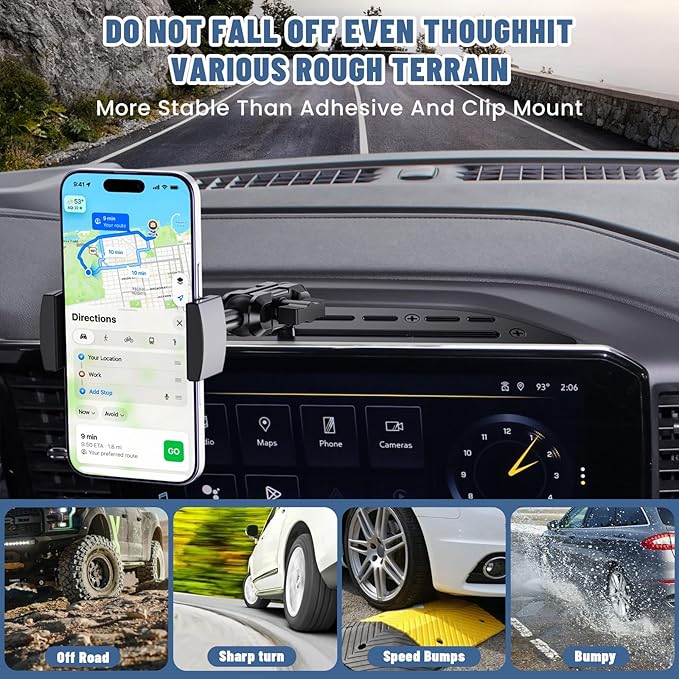Surfcabin Phone Holder Compatible with 2022+ Silverado Sierra Dash Platform Phone Mount, Full Metal Cell Phone Holder for 2022 2023 2024 2025 2026 Silverado & Sierra Dash Phone Mount