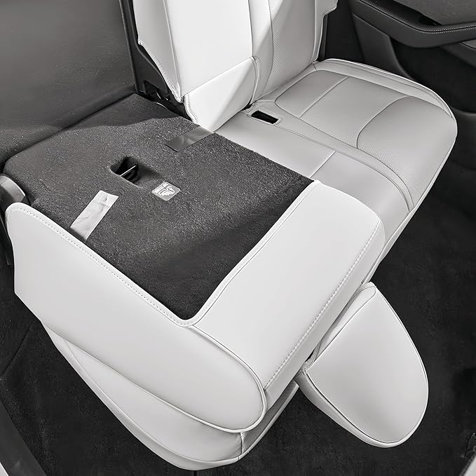 Leather Seat Cover for Tesla Juniper 2025 2026 Waterproof Seat Cover for Tesla Model Y (White-25 26)