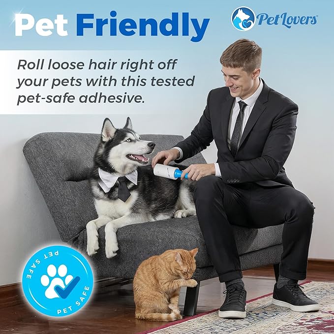 PetLovers Extra Sticky Lint Roller Value Set 270 Sheets for Pet Hair Removal and Clothes, Dog and Cat Lint Remover, 3 Pack