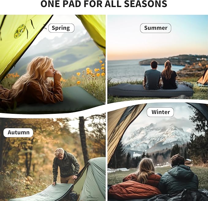 Origem Self Inflating Sleeping Pad with Electric Pump, 4" Ultra-Thick Memory Foam Camping Mattress, Foam Campinging Mat for Tent, Camping,Traveling and Car, Easy to Inflate and Deflate (Green)