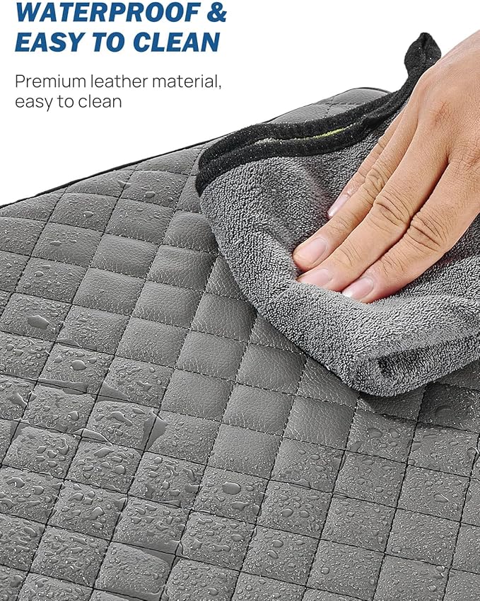 JOYTUTUS Center Console Cover Compatible with 2015-2026 Ford F150, 2017-2026 F250 F350 F450 with 40/20/40 Jump Seat, Leather Armrest Cover Center Console Cushion, Gray (Jump Seat Only)