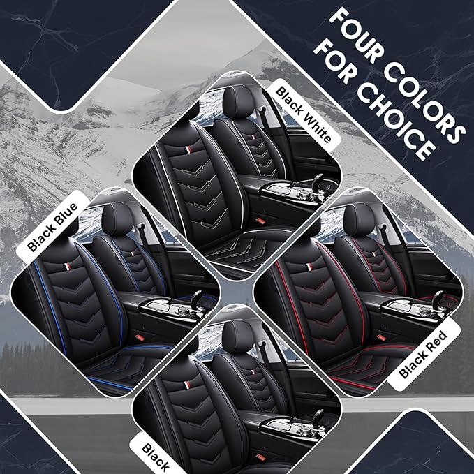 Car Seat Cover 2 Seats for Chevrolet Camaro 2000-2024, Durable Wear Resistant Waterproof Vehicle Cushion Covers, Breathable No Odor Premium Leather Vehicle Seat Covers.(Standard,Black Blue)