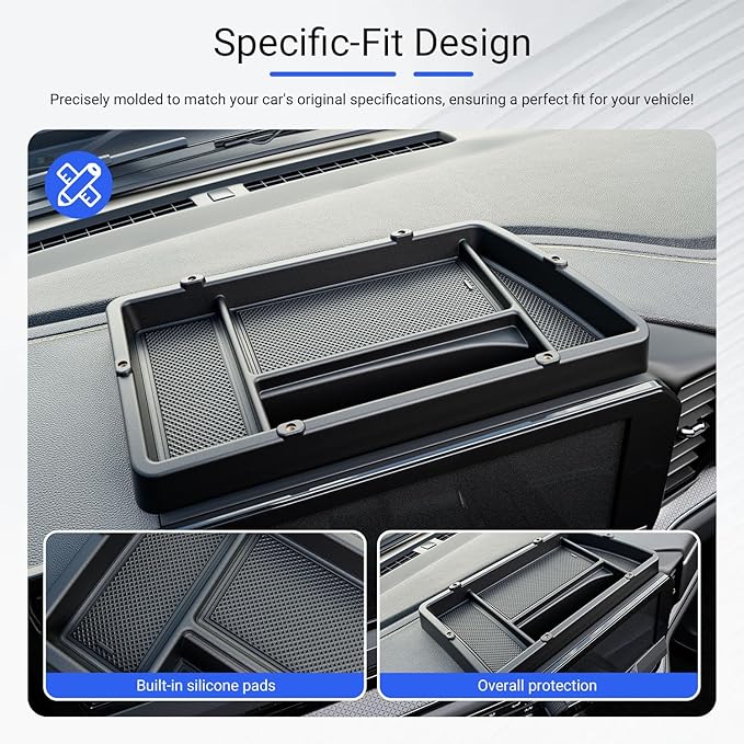 Dashboard Storage Organizer Compatible with 2022-2026 Chevy Silverado GMC Sierra 1500 24-26 2500HD 3500HD Dashboard Storage Tray Replacement for 2022-2026 Chevy Silverado Accessories