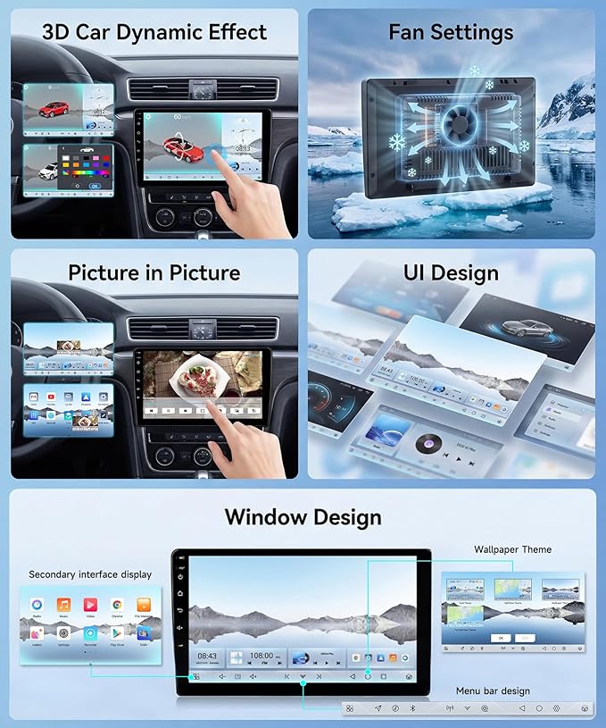 5G WiFi 8 Core 4G+64G Car Radio Stereo for Honda Civic 2006-2011, Upriding 9-inch 1280P QLED Touchscreen Radio with Wireless Carplay Android Auto DSP BT5.1 SWC GPS Cooling System Backup Camera