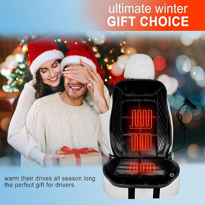 Car Seat Cushion Comfortable Seat Cover for Car Truck SUV Van, Full Back and Seat Cushions for Driver and Passenger (Black-1, 1PCS, Driver Seat)