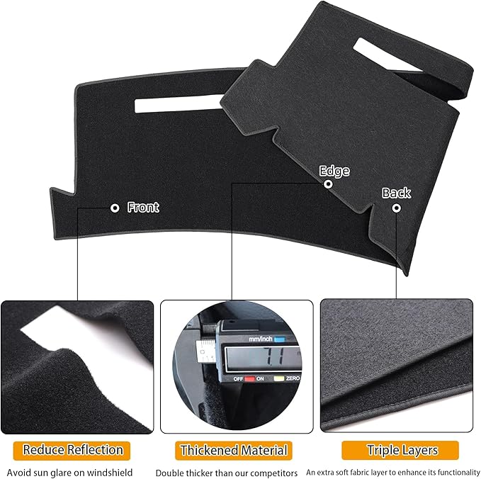 Dashboard Cover for Chevrolet Silverado 1500 2500 3500 1999-2006 Avalanche Chevy Tahoe Suburban GMC Sierra Yukon Dash Cover Mat(Premium Carpet, Black)
