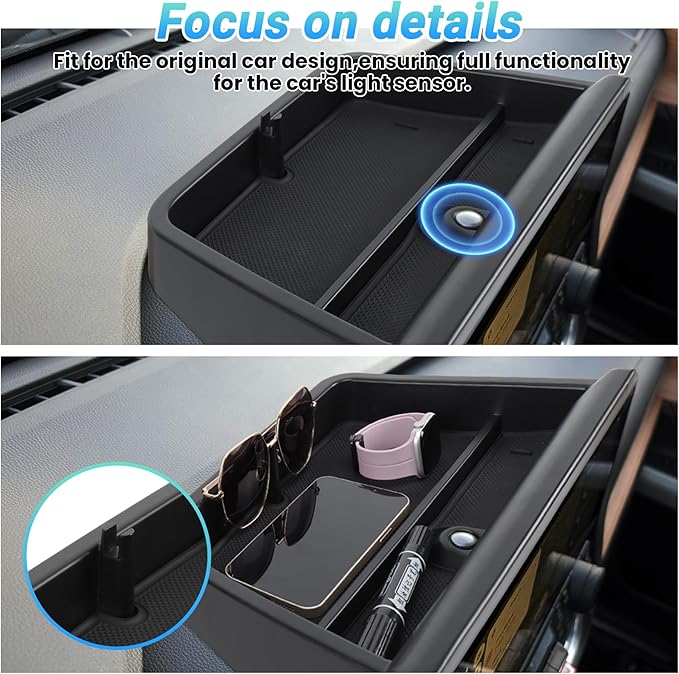 Center Console Organizer Compatible with 2023-2025 2026 Toyota Grand Highlander Interior Accessories, Console Organizer Tray ＆ Dash Holder Storage Box Insert Tray with Sunglasses Holder